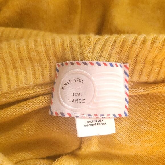 Anthropologie Postmark Lassen Cowl Neck Pullover Oversized Yellow Women's Large - Picture 7 of 13